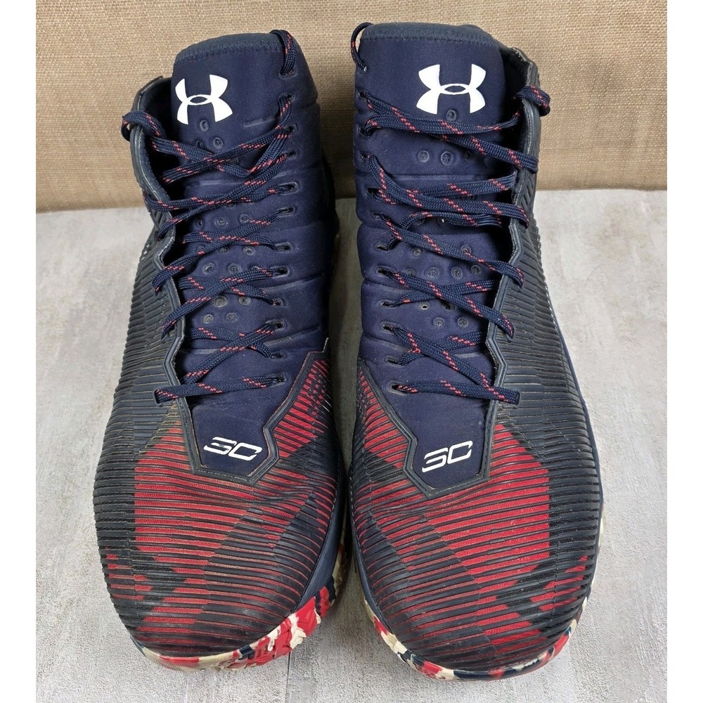Under Armour Curry 2.5 USA 2016 Patriotic Red White Blue 1274425–411 Men's Sz 15